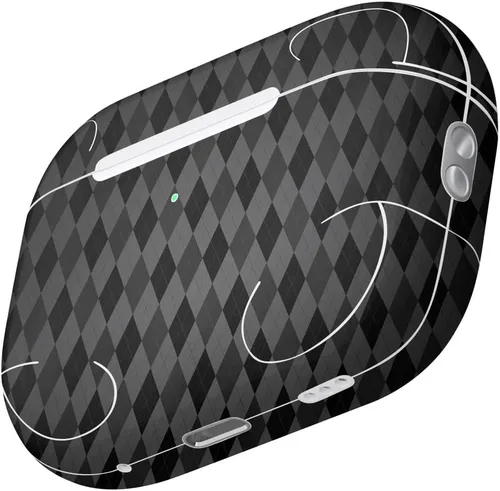 Vista 3 de MightySkins - Fundas compatibles con Apple AirPods Pro 2 – Argyle negro Funda protectora de vinilo duradera y única Fácil de aplicar, quitar