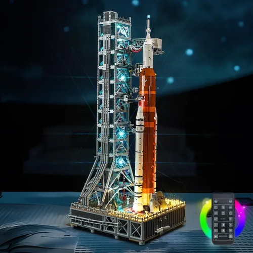 Vista 7 de Brickshine Iluminación LED compatible con LEGO NASA Artemis Space Launch System 10341, kit de luz compatible con LEGO 10341, dando luz al modelo,