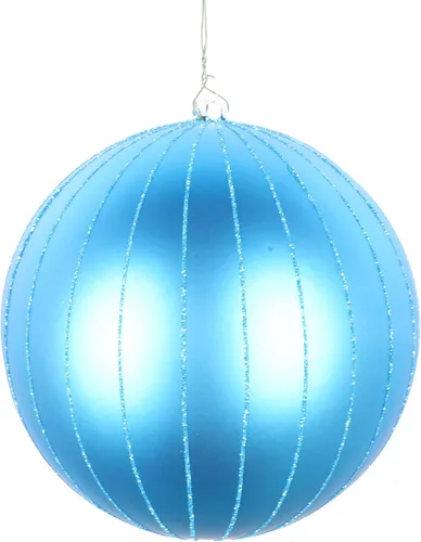 Vista 24 de Vickerman Adorno navideño de bola de avena mate con purpurina de 5 pulgadas. Incluye 4 piezas por bolsa.