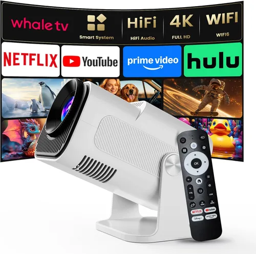 Vista 9 de Mini proyector con WiFi y soporte Bluetooth 4K y proyector inteligente