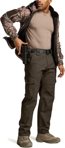Vista 3 de CQR Men's Flex Ripstop Tactical Pants, Water Resistant Stretch Cargo Pants, Lightweight EDC Hiking Work Pants