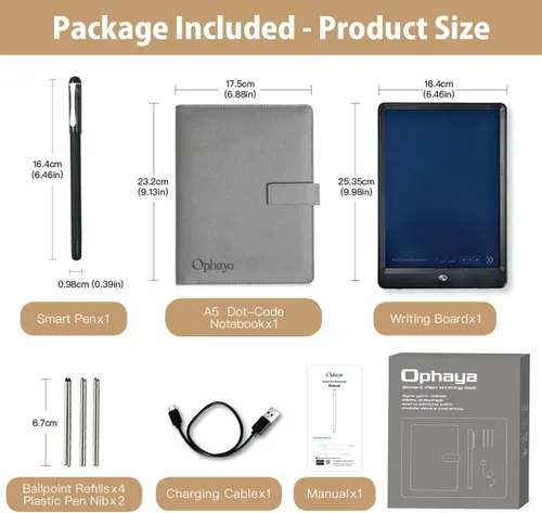 Vista 6 de Bolígrafo Inteligente Digital OPHAYA Set de Bolígrafo y Pizarra Inteligente para Tomar Notas Regalos de Acción de Gracias para Adultos, Mujeres