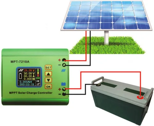 Vista 2 de Controlador solar MPPT DC12-60v, MPT-7210A controlador LCD Pantalla LCD Regulador de panel solar de energía para batería de litio