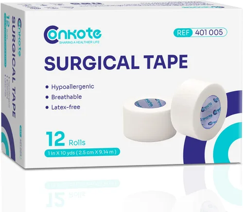 Vista 8 de Cinta quirúrgica de papel bronceado de 1 pulgada x 10 yardas, cinta médica hipoalergénica, 4 rollos Sin látex, adherencia suave