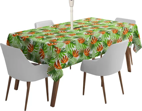 Vista 56 de Mantel cuadrado para interiores y exteriores de 58 x 58 pulgadas, mantel cuadrado impermeable para mesa de patio, manteles de primavera/verano