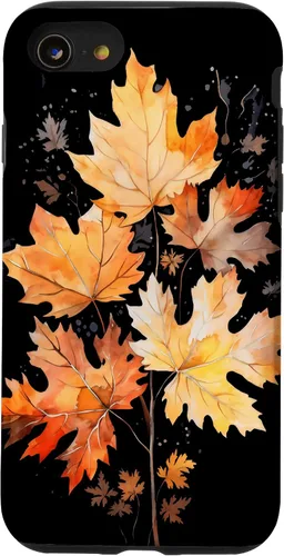 Vista 18 de iPhone 16 Autumn Leaves Watercolor Art Fall Season Thanksgiving Case