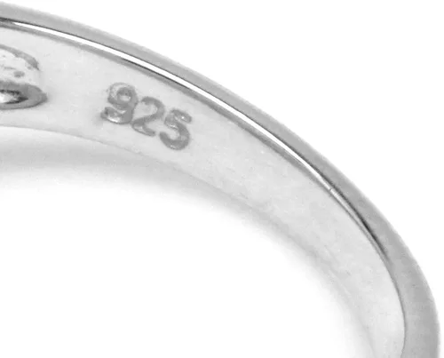 Vista 4 de Silvershake Anillo de plata de ley 925 con piedra de luna natural y topacio blanco