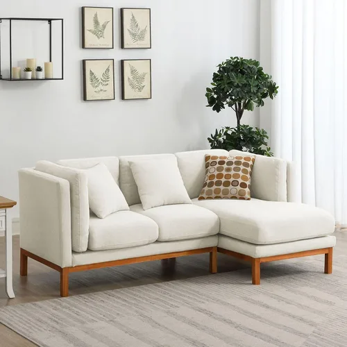 Vista 10 de KEVINSPACE Sofá modular modular de 4 asientos de 100.4 pulgadas con tumbona reversible en forma de L, sofá modular modular para sala de estar 100.4