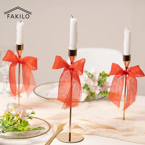 Vista 6 de Cinta de organza roja para envolver regalos, cinta transparente brillante de 2 pulgadas para ramos, bodas, festivales, 50 yardas cada rollo