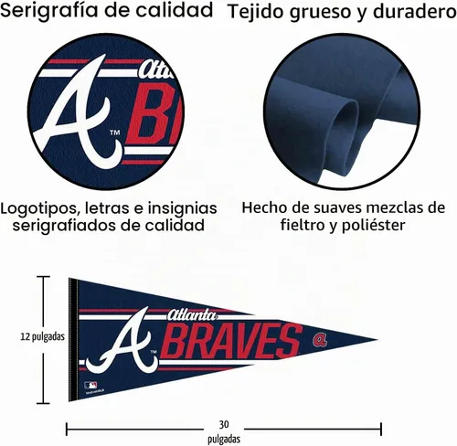 Vista 2 de Banderín grande de béisbol de Atlanta