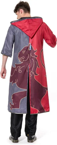 Vista 6 de Disfraz de mago para cosplay, capa de bruja, capa para fanáticos de la casa, uniforme escolar, Halloween, unisex