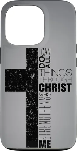 Vista 10 de iPhone XS Max Negro Cristiano Cruz Religiosa Biblia Verso Filipenses 4 13 Caso