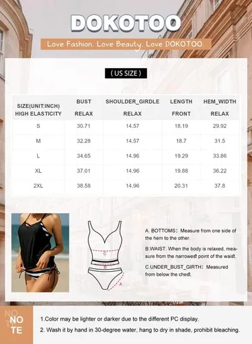 Vista 6 de Dokotoo Conjunto de tankini con estampado de rayas de moda para mujer 2023 (S-3XL)
