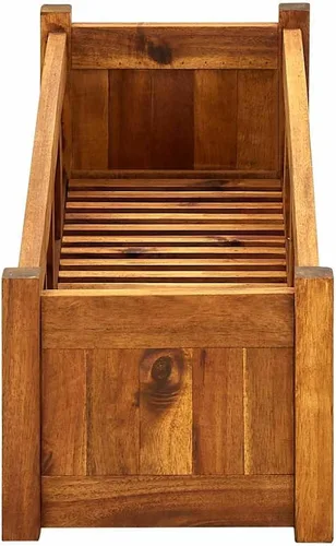 Vista 7 de vidaXL - Cama elevada para jardín, madera de acacia, 39.4 x 11.8 x 9.8 pulgadas