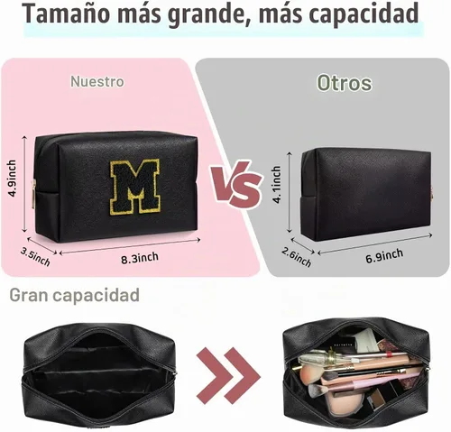 Vista 2 de TOPEAST - Bolso de maquillaje para mujer, Negro -, A