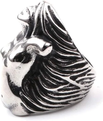 Vista 2 de Anillo de diosa para hombre, anillo de diosa masada, anillo de cabeza de calavera de diosa griega, anillo de amuleto de tótem de diosa vintage