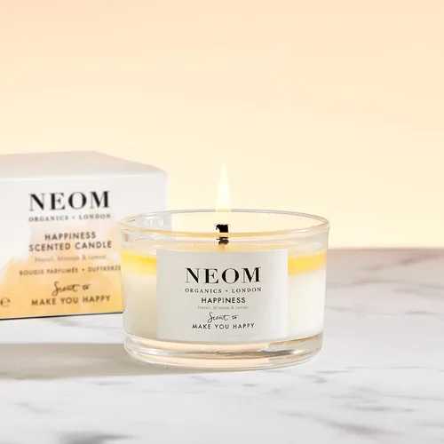 Vista 3 de NEOM - Vela de viaje Happiness, 4.41 oz Neroli, mimosa y limón Vela de aceite esencial