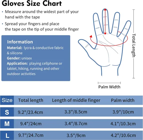 Vista 3 de Guantes deportivos de invierno cálidos para correr, para clima frío, guantes térmicos para pantalla táctil, guantes antideslizantes de forro polar