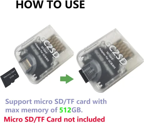 Vista 4 de GC2SD Storage Save Game Memory Card Adapter Micro SD Card Adapter TF Card Reader Plug and Play Portable Professional Game Console Micro Storage Card