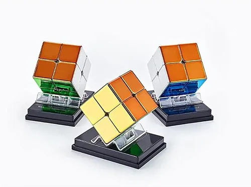 Vista 4 de LiangCuber Cyclone Boys cubo de velocidad magnético 2x2 sin adhesivos, cubo reflectante espejo, cubo brillante, rompecabezas