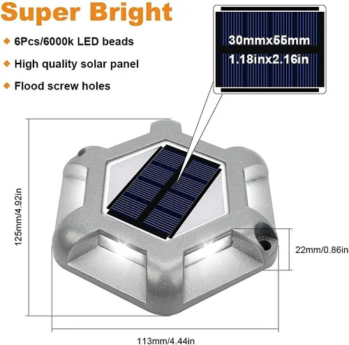 Vista 6 de VOLISUN Paquete de 16 luces solares para muelle de entrada