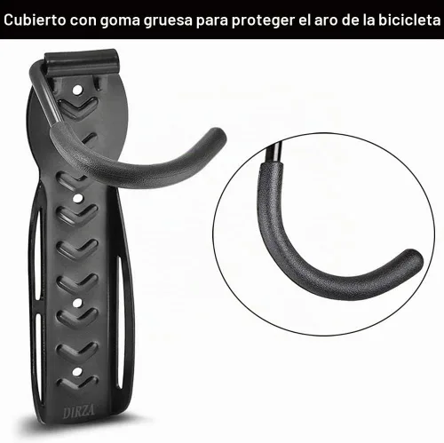 Vista 5 de Aparcabicis cochera Dirza sistemade montar a pared de almacenamiento colgadero vertical – Gancho para interior – Fácil de colgar/descolgar – robusto