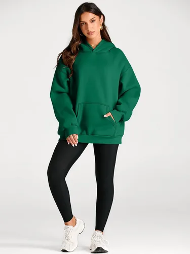 Vista 231 de Trendy Queen - Sudaderas extragrandes con capucha para mujer, suéteres de manga larga, sin botones, de vellón, de otoño, ropa de invierno