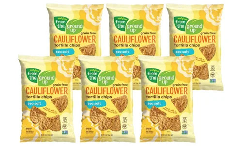 Vista 7 de REAL FOOD FROM THE GROUND UP Chips de tortilla de coliflor, 4.5 onzas (paquete de 6)