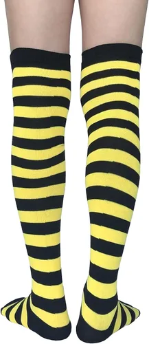 Vista 5 de spomei Women Striped Thigh High Stockings, Cotton Over Knee Tube Long Stocks For CosplayGothChristmas Party LW-3