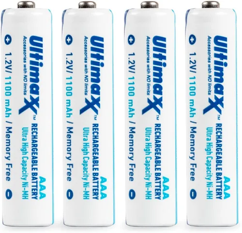Vista 3 de Ultimaxx 4 baterías recargables del AAA NIMH 1100 MAh ultra alta capacidad Ni-MH