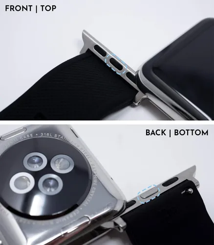 Vista 7 de Barton Watch Bands - Extensibles de silicona Elite para reloj - Accesorios y adaptadores negros con deposición física de vapor, de liberación