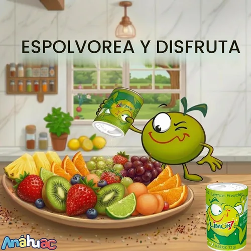 Vista 4 de Limon 7 Salero y limón en polvo, dulces mexicanos, 10 unidades, 4.2 onzas