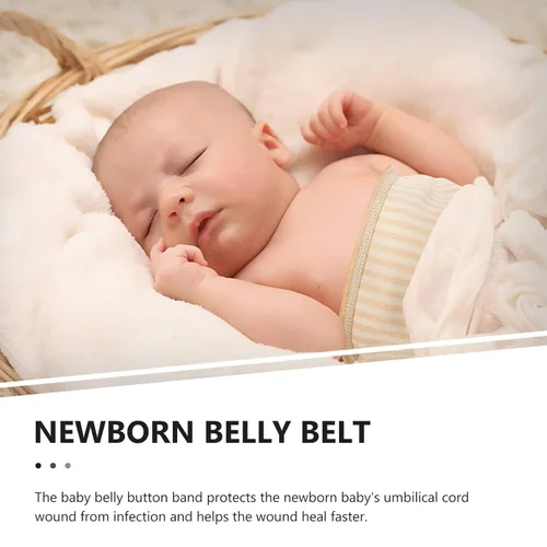 Vista 7 de Healifty - Paquete de 3 bandas de algodón para el ombligo para recién nacidos, cubierta de cordón umbilical transpirable, protector ajustable