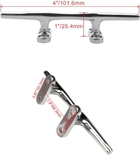 Vista 9 de MIZUGIWA Boat Cleats 316 Stainless Steel,4 inch 5 inch 6 inch 8 inch Marine Dock Cleat Open Base with Fasteners for Boat