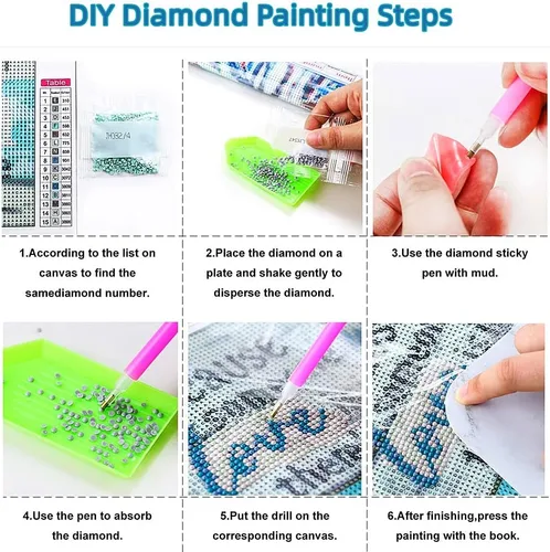Vista 5 de Kits de pintura de diamantes por números para adultos, perro labrador negro, redondo, taladro completo, arte de diamante 5D, fácil