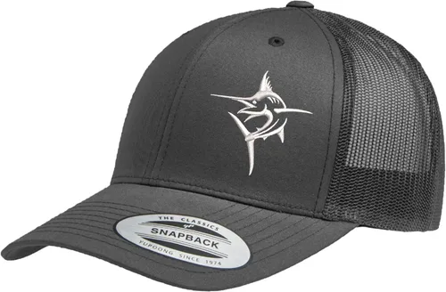 Vista 37 de Embroidered Swordfish Trucker Hat for Men & Women – Adjustable Mesh Back Snapback Baseball Cap for Fishing Negro-swwt