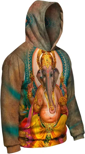 Vista 3 de Yizzam- India - Ganesh Hindu God - Allover Print - Sudadera para hombre