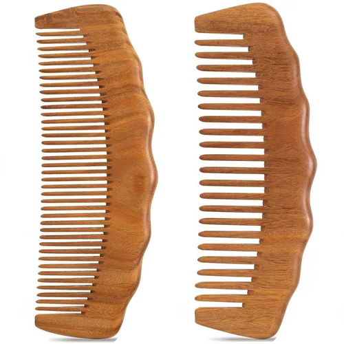 Vista 13 de Paquete de 2 peines de madera, peines para el cabello