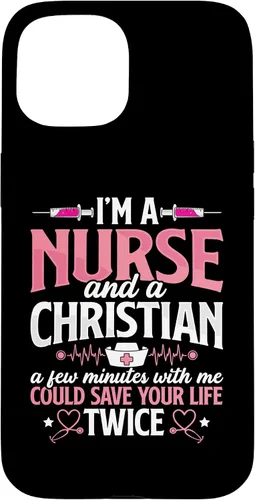 Vista 6 de iPhone 16 Christian Nurse Jesus God Funny Nursing RN LPN CNA - Funda para mujer