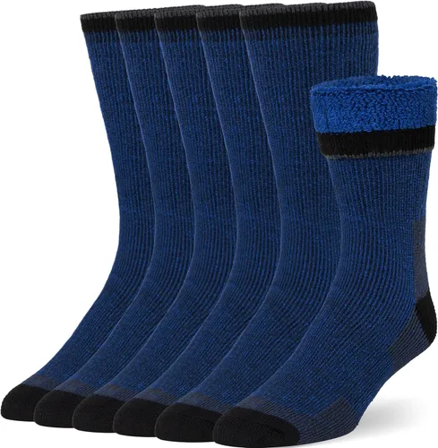 Vista 7 de COZIA Calcetines de lana merino para hombres y mujeres, calcetines térmicos cálidos para senderismo, 3 pares A35-carbón