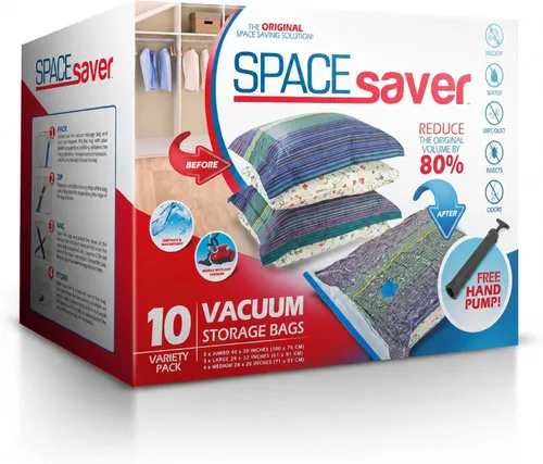 Vista 13 de [Usado] Paquete de 6 bolsas de almacenamiento al vacío variadas para edredones, mantas y ropa, bolsas de compresión selladas al vacío con bomba