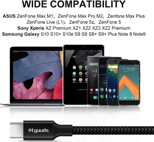 Vista 8 de etguuds Cable largo USB A a USB C de 10 pies, paquete de 2 cables de carga rápida tipo C para iPhone 17 16 15 Pro Max Plus Air 16e, Samsung Galaxy