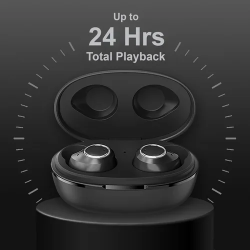 Vista 4 de Auriculares inalámbricos V5 Bluetooth funcionan para Xiaomi M2007J17I con estuche de carga para auriculares intrauditivos. (V5.0 negro)