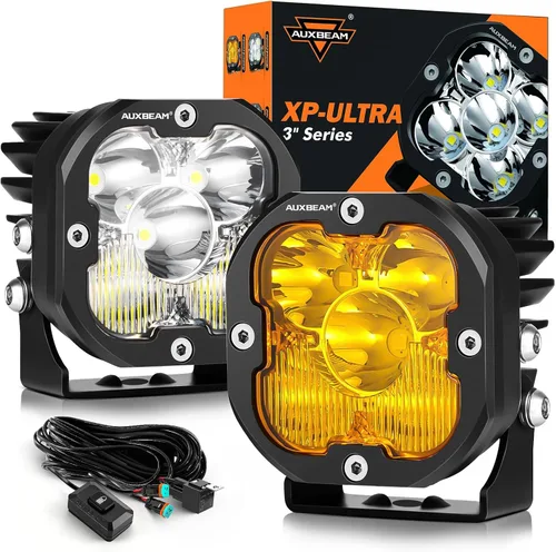 Vista 10 de Auxbeam Color Play Series SAE - Luces antiniebla LED de 3 pulgadas con DRL blanco y señal de giro para Ford Honda, Nissan, Subaru, Acura, Lexus