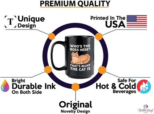 Vista 44 de Taza de café para amantes de los gatos, 11 onzas, color negro, piel de gato Is How I Accessorize, divertido dueño de gatos, gatito, mascota, gato