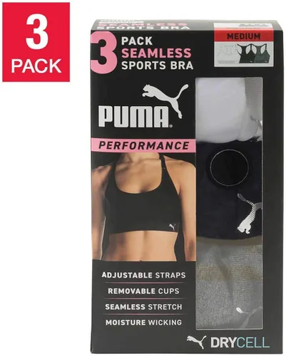 Vista 8 de PUMA Sostén deportivo para mujer paquete de 3
