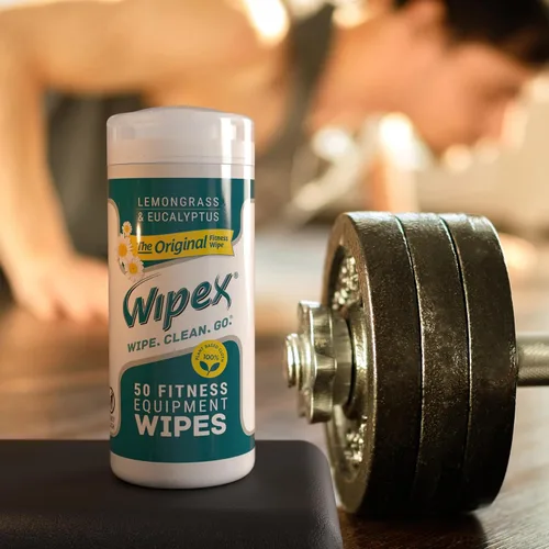 Vista 6 de Wipex Toallitas para equipos de fitness, verificado por EWG, 50 unidades, toallitas naturales originales para gimnasio, para equipos de gimnasio