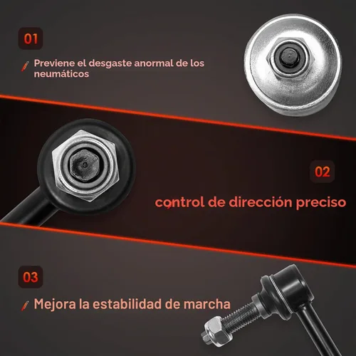 Vista 6 de Enlace estabilizador de barra antirrollido frontal 2 piezas izquierda y derecha 4WD, compatible con Ram 1500 2006-2008, Ram 2500 2006-2009, Ram 3500