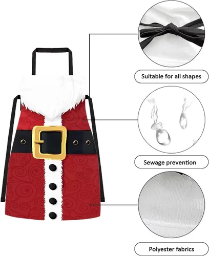 Vista 37 de Dreaweet Delantal de cocina unisex con cuello ajustable de Navidad