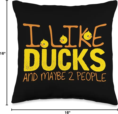Vista 4 de Ente Enten Entenvogel Vögel Vogel Motive Humorous Saying Duck Lover - Almohada (16 x 16 pulgadas), multicolor